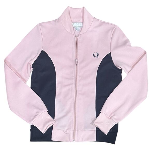 Fred Perry Pink Sweatshirt full zip vintage 90s Size 4 US / 8 UK Track Jacket - Picture 1 of 4